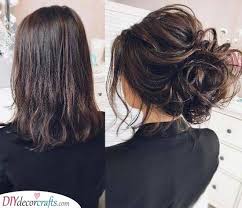 A Messy But Beautiful Updo Great Ideas For Thin Hair Medium Length Hair Styles Hair Styles Hair Lengths