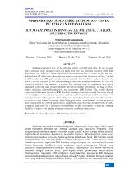 Maybe you would like to learn more about one of these? Pdf Siaran Bahasa Sunda Di Rri Bandung Dan Upaya Pelestarian Budaya Lokal