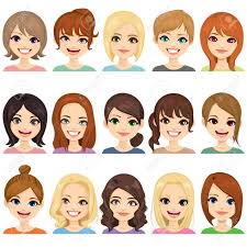 Check spelling or type a new query. Set Of Cute Girls With Different Hairstyles And Hair Color Illustration Face Avatar Collection Royalty Free Cliparts Vectors And Stock Illustration Image 122477622
