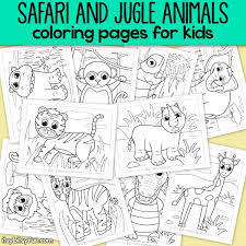 Kids download kids menu / activity page download coloring page. Safari And Jungle Animals Coloring Pages For Kids Itsybitsyfun Com