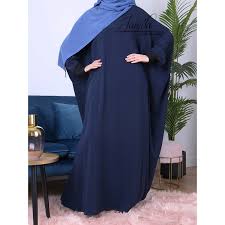 Meiyue — robe, haut à manches cape, bleu marine, pour femme, 0 commandes robe longue de soirée pour femmes, tenue élégante, imprimé dégradé de teinture, manches courtes, décontractée, vacances, boîte de nuit, style arabe, de couleur bleu marine, été, automne. Abaya Bleu Marine Www Prestilimp Com Br