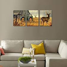 Check spelling or type a new query. Buy Canvas Wall Art Print Painting Picture Deer Country Wildlife Hunting Brown Themed Landscape 3 Panels Modern Artwork For Living Room Bedroom Bathroom Office Home Wall Decor Decoration Online In Indonesia B07blmg7zv
