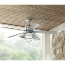 Home Decorators Collection Grayton 54 In Indoor Outdoor Galvanized Ceiling Fan With Light Kit And Remote Control 34343 The Home Depot Outdoor Ceiling Fans Ceiling Fan With Light Best Outdoor Ceiling Fans