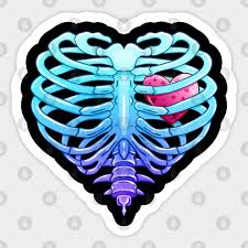 Heart made of ribs and flowers. Anatomical Rib Cage With Heart Valentine Goth Til Death Do Us Part Autocollant Teepublic Fr
