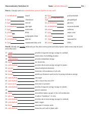 In order to access these resources, you will need to sign in or register for the website (takes literally 1 minute!) and contribute 10 documents to the. Macromolecules In Foods 2 Doc Macromolecules Worksheet 2 Name Gabriella Monsanto Per 1 Part A Classify Each As A Carbohydrate Protein Lipid Or Course Hero