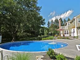 Deck With No Rails Semi Inground Pools Radiant Pools Pool Landscaping