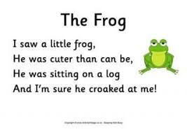 The Frog Poem Frog Poem Kids Poems Short Poems For Kids