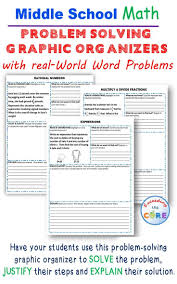 Problem Solving With Graphic Organizers Middle School Math Math Problem Solving Math Word Problems