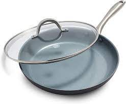 Amazon Com Greenpan Lima Healthy Ceramic Nonstick Frying Pan Skillet With Lid 12 Gray Everything Else