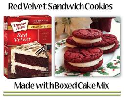 Our most trusted duncan hines cake mix cookies recipes. Red Velvet Sandwich Cookies Made With Boxed Cake Mix