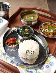 Nepali Vegetarian Thali With Dishes Dal Bhat Dal Amp Rice Tarkari Mixed Vegetable Curry Saag Curried Sp Nepalese Food Indian Food Recipes Nepal Food