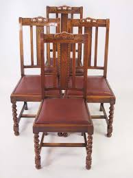 4 vintage oak dining chairs circa 1920s