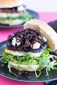 Recipe courtesy of stuart reb donald. Halloumi Burgers With Portobello Chevre Caramelized Onions