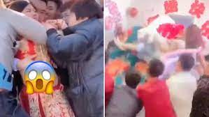 禮服翻起險走光！超扯婚鬧「新娘、伴娘全遭毒手」 扒衣狂摸→襲胸床震網氣炸