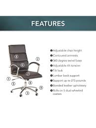 Bush Business Furniture Modelo Bonded Leather High Back Office Chair Brownbrushed Brass Standard Delivery Office Depot