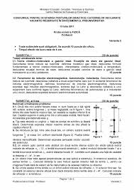 Ministerul educaţiei, cercetării şi inovării. Titularizare Suplinire Definitivat Si Grade Didactice 2021 Subiecte Fizica Titularizare Iulie 2011
