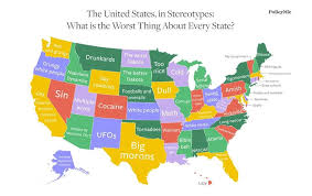 Stereotypical Worst Things About Every Us State Funny Maps Map Of American States Map