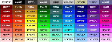 Rgb Colour Chart Jpg 712 271 Html Color Codes Html Color Chart Hex Color Palette