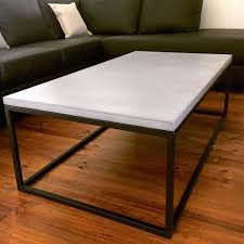 Black And Light Wood Coffee Table Concrete Coffee Table Light Grey Concrete On Black Frame Minimalist Coffee Table Coffee Table Concrete Coffee Table