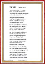 Gedicht Herbst Von Theodor Storm Gedicht Herbst Gedichte Gedicht Schule