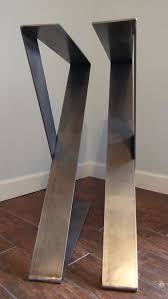 Patas De Mesa De Acero En Forma Z Rustico Pero Moderno Personalizado Hecho En Florida Por Mano 1 Juego De Patas Steel Table Steel Table Legs Custom Table Legs