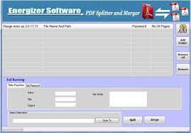 Energizer Pdf Splitter Merger Is Very Easy To Use Pdf Tool To Merge Pdf Files In Single Pdf File And Split Pdf Files Into P Password Protection Splitter Merger