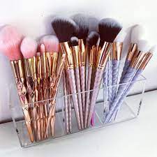 Clear Acrylic 3 Long Section Makeup Brush Holder Makeup Brushes Amazon Makeup Brush Holders Makeup Brush Set