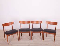 These chairs are model 4325 and have a solid rosewood frame, cane work inlay back and newly upholstered seats with divina fabric by kvadrat. Set Of 4 Dining Chairs By Ib Kofod Larsen For G Plan 1960s 115645