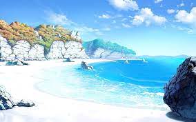 Most anime beach episodes are just filler, but at least they can warm us up and give us a good laugh during in order to draw out souta's void, shuu, against his will, convinces him to confess to inori. Anime Artwork Beach Clouds Drawing Landscape Rock Sand Sea Sky Hd Wallpaper Wallpaperbetter