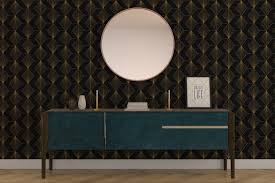 Le meilleur choix pour vos murs ! Papier Peint Noir Et Dore 4 Murs