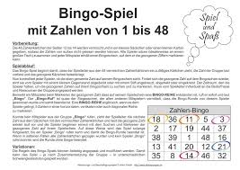 Muster eines bingoscheins und der zahlenkarten 1 bis 25 (verkleinerte darstellung): Bingo Spielscheine Mit Zahlen Von 1 Bis 48