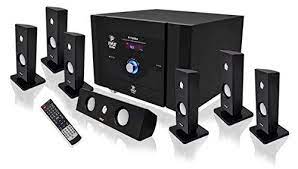 Amazon Com Pyle Pt798sba 7 1 Channel Home Theater System With Satellite Speaker Home Theater Speaker System Home Theater Sound System Best Home Theater System