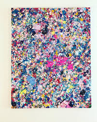 Free shipping on all orders over $35. Modern Abstract Art Blue Pink Painting Textured Splatter Art Acrylic Canvas Colorful Pop Art Large Graffiti Painting 24x30 Canvas Modern Art Abstract Blue Abstract Art Splatter Art