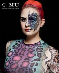 Layers of sculpted scales and painted details bring this mythical creature  to life, proving that artistry can turn fantasy into something tangible.  🐉✨ Prosthetics Makeup by CMU Graduate, Anna Pritchett #cmucollege #art #