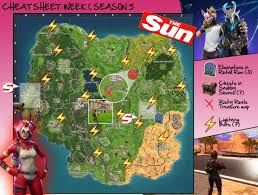 Detailed map of bolt and near places. Fortnite Lightning Bolts Map Where To Find Seven Floating Lighting Bolts For The Week One Challenge