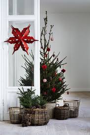 Cozy Christmas Decor In Wicker Red And Green Minimalist Christmas Tree Scandinavian Christmas Trees Minimalist Christmas