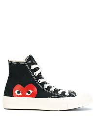 Comme Des Garcons Play X Converse Chuck Taylor 1970s Hi Black Comme Des Garcons Play X Converse Chuck Taylor 1970s Hi Sneakers Black In 2020 Converse Black High Heels High Top Sneakers