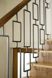 Steel Railing Great Stairs Interior Railings Rod Iron Staircase By Carey Dodson Modern Stair Railing Stair Railing Design Mid Century Modern House