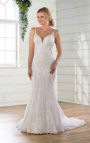 Lace Wedding Dress With Shoestring Straps Essense Of Australia Wedding Dresses Essense Of Australia Wedding Dresses Wedding Dresses Lace Wedding Dresses