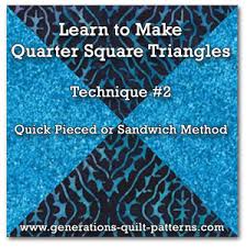 Quarter Square Triangles Technique 2 Quick Pieced