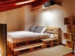 Pallet Bed Frame With Lights And Drawers Liking The Built In Side Table Shelf Pallet Bed Frames Wood Pallet Beds Pallet Bed Frame Diy