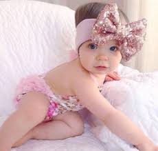 Rose Gold Isparkle Bow Headband Mono Para Bebe Cintillo Para Bebes Accesorios Para Cabello De Ninas