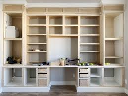 I really want to build a desk (more like just a desktop with open cubby compartments) into the indention. My Gorgeous Diy Office Built Ins Reveal Honeybear Lane