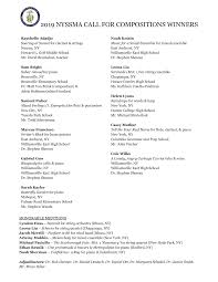 2019 NYSSMA CALL FOR COMPOSITIONS WINNERS
