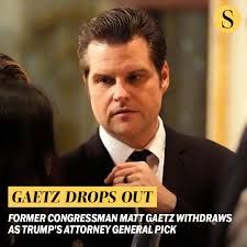 Matt Gaetz withdrew from consideration to be President-elect Donald Trump's  pick for attorney general