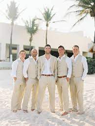 Dreamy Destination Wedding In Tulum Coastal Bride Beach Wedding Groomsmen Beach Chic Weddings Groom Wedding Attire