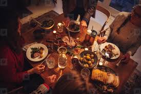 Christmas dinner in australia is based on the traditional english version.2 however due to christmas falling in the heat of the southern hemisphere's summer, meats such as ham, turkey and. Photos Family Having Traditional Christmas Eve Meal 221006 Youworkforthem