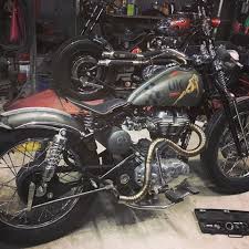 Royal Enfield Bobber By Ok Easy Shop Royalenfield Xs650 Xs650chopper Okeasyshop Custom Halloweenkingcustompaint Bobber Royal Enfield Enfield Motorcycle