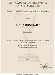 Linda ronstadt abandoned the pop audience in 1983, turning toward traditional pop music. Linda Ronstadt An Academy Of Television Arts Sciences Lot 89644 Heritage Auctions