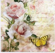 Decorative Paper Napkins Of Butterfly And Roses In The Letter Luncheon Napkins For Deco Napkin Decoupage Paper Napkins For Decoupage Decorative Paper Napkins